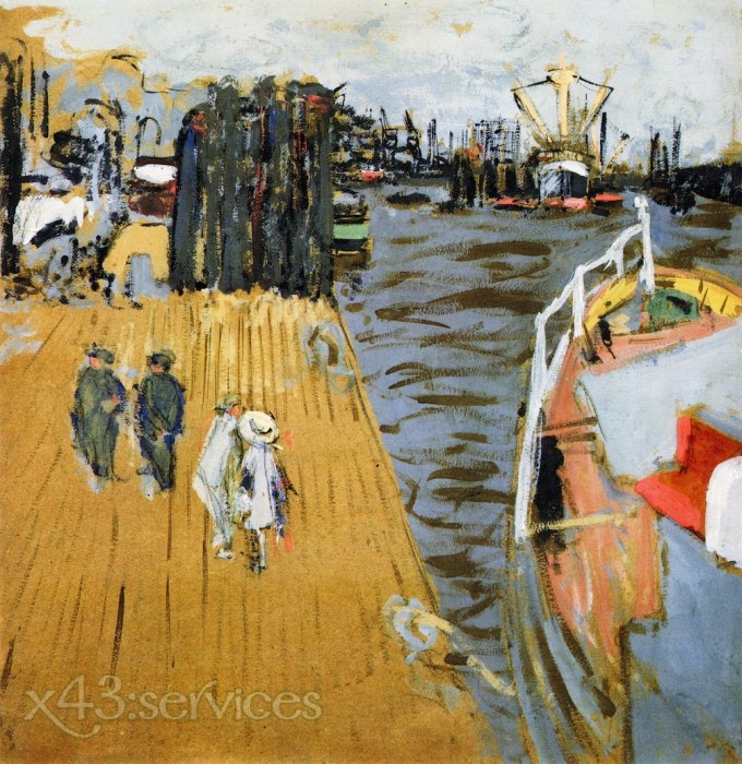 Edouard Vuillard - Boot am Kai Hamburg - Boat at the Quayside Hamburg